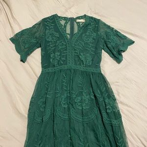 Emerald Green Lace Dress